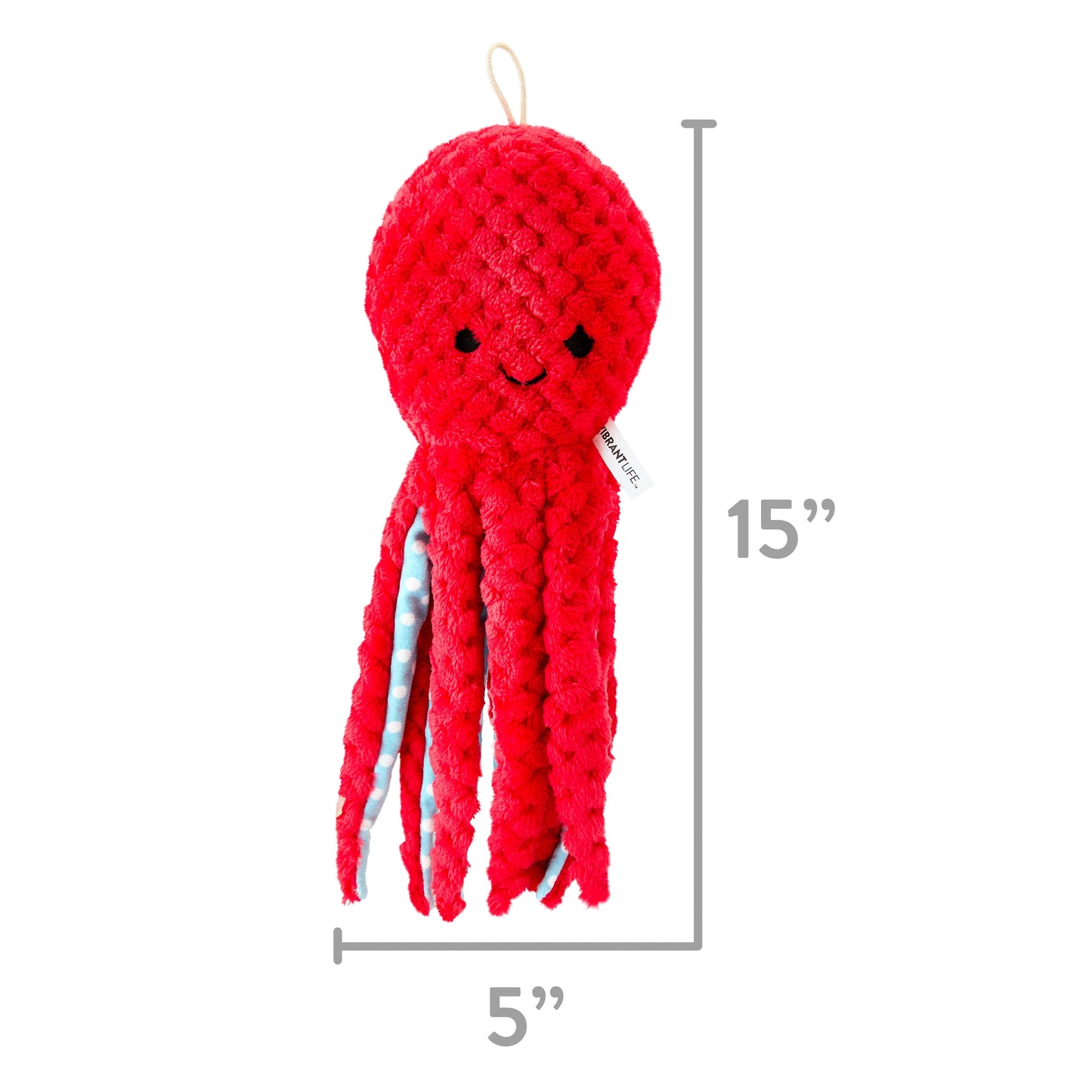 Plush Red Octopus Dog Toy