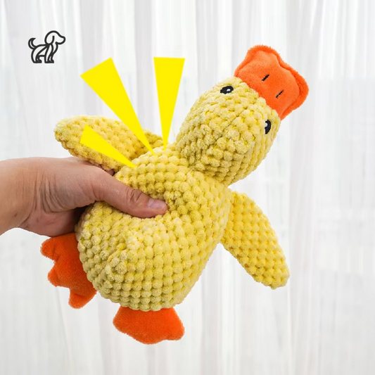 Plush Yellow Duck Dog Toy – Bite-Resistant & Interactive