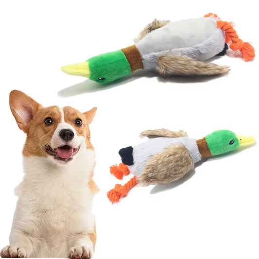 Premium Plush Duck Squeaker Toy for Dogs