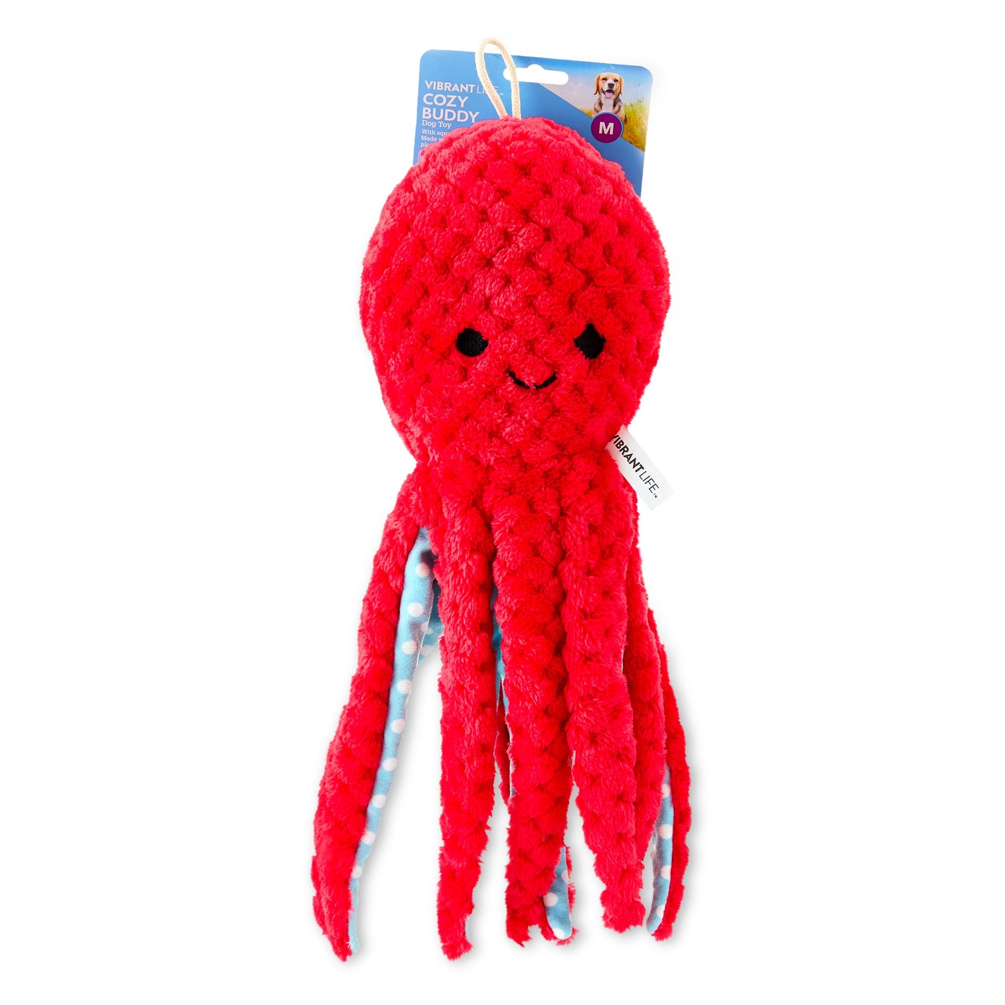 Plush Red Octopus Dog Toy