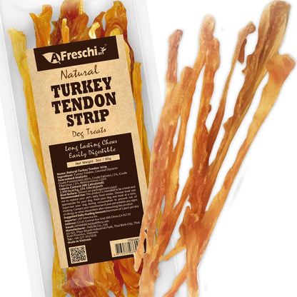 Turkey Tendon for Dogs (All-Natural Human Grade Puppy Chew, Ingredient Sourced from USA)