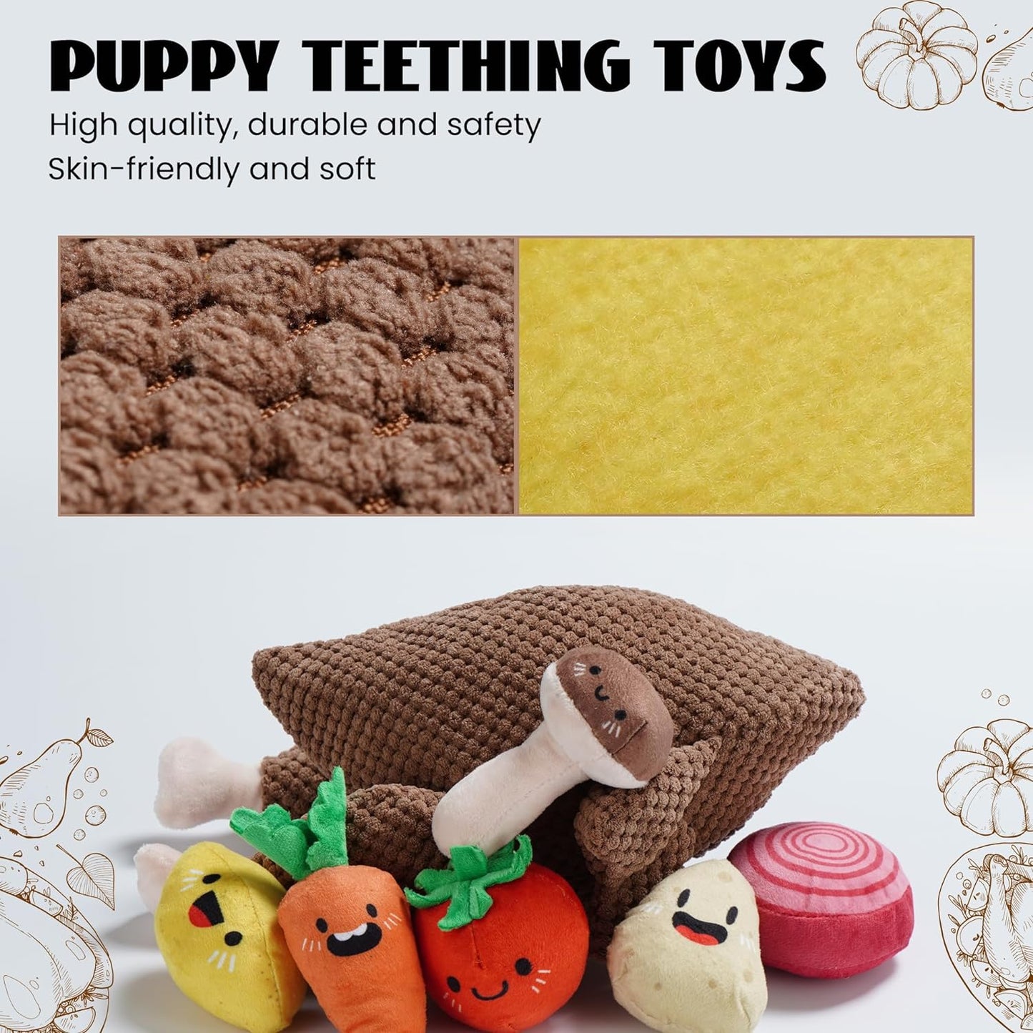 7 in 1 Thanksgiving Turkey Squeaky Dog Toys