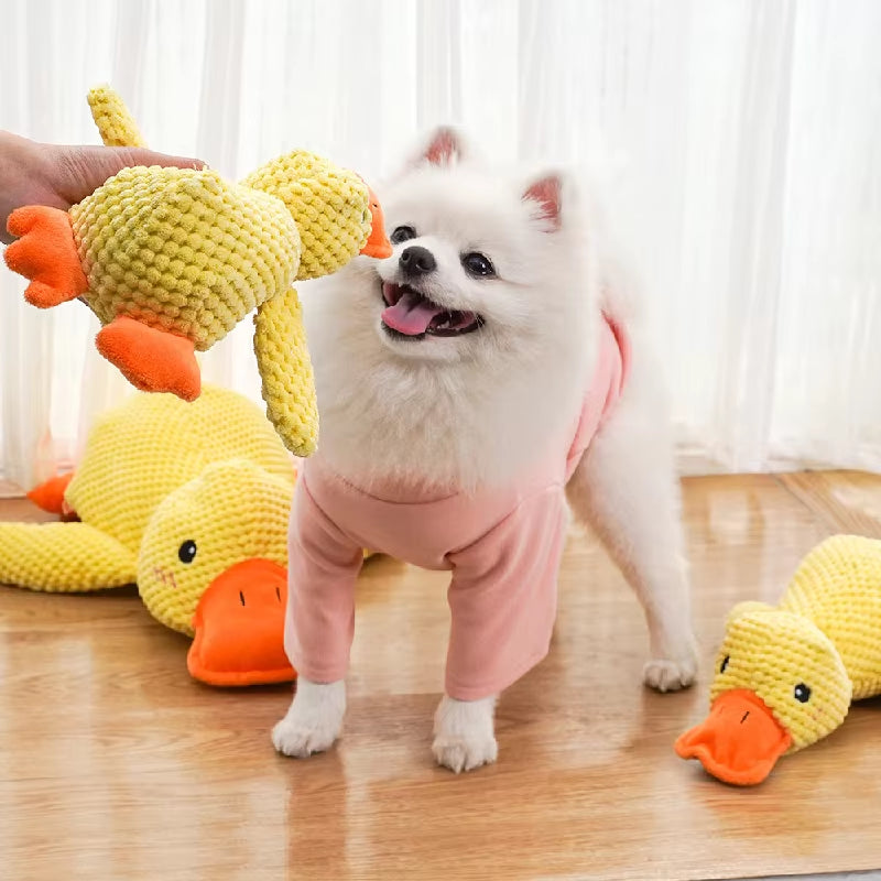 Plush Yellow Duck Dog Toy – Bite-Resistant & Interactive