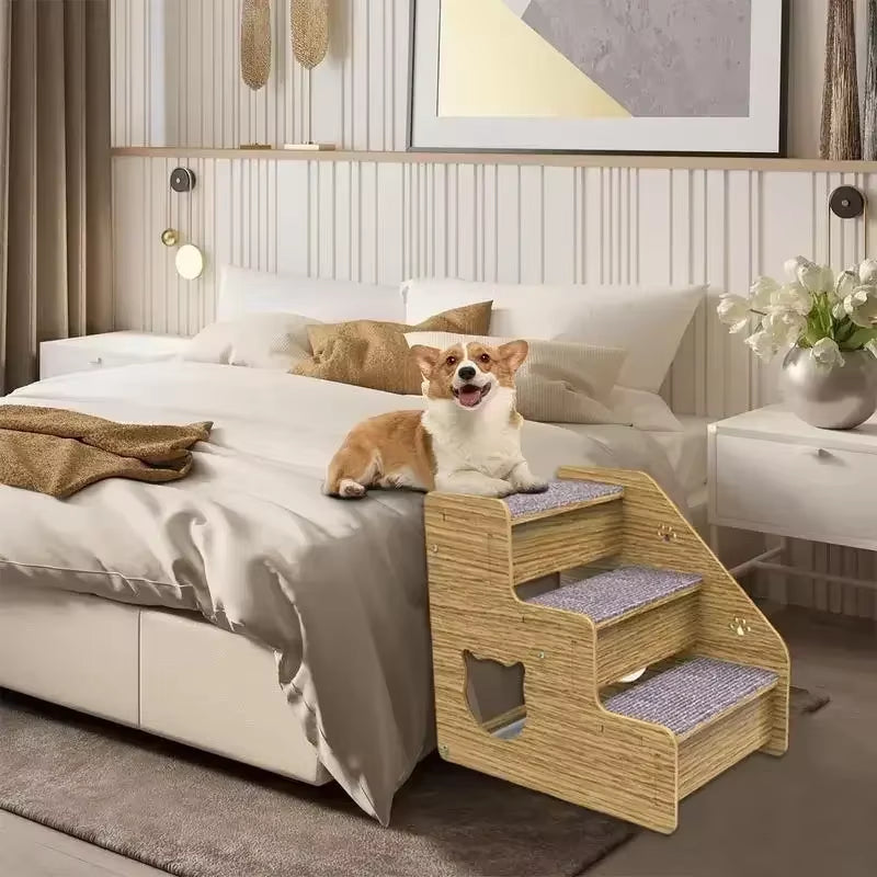 3-Level Wooden Dog Ramp