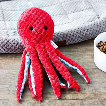 Plush Red Octopus Dog Toy