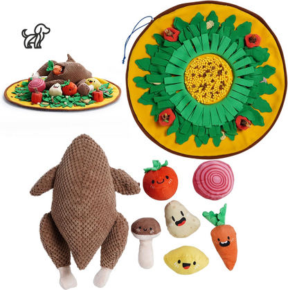 7 in 1 Thanksgiving Turkey Squeaky Dog Toys