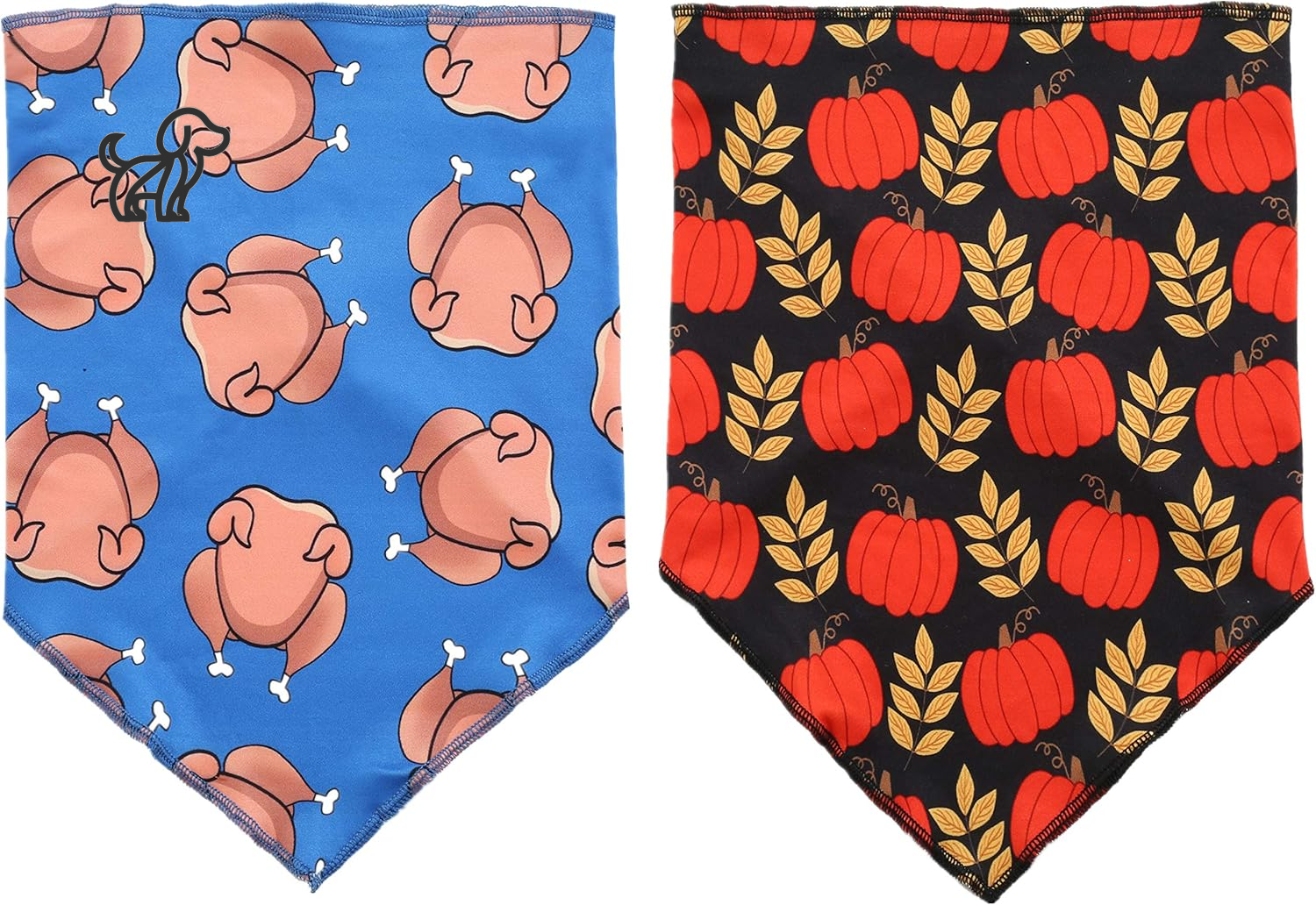 2 Pack Thanksgiving Bandanas for Dogs