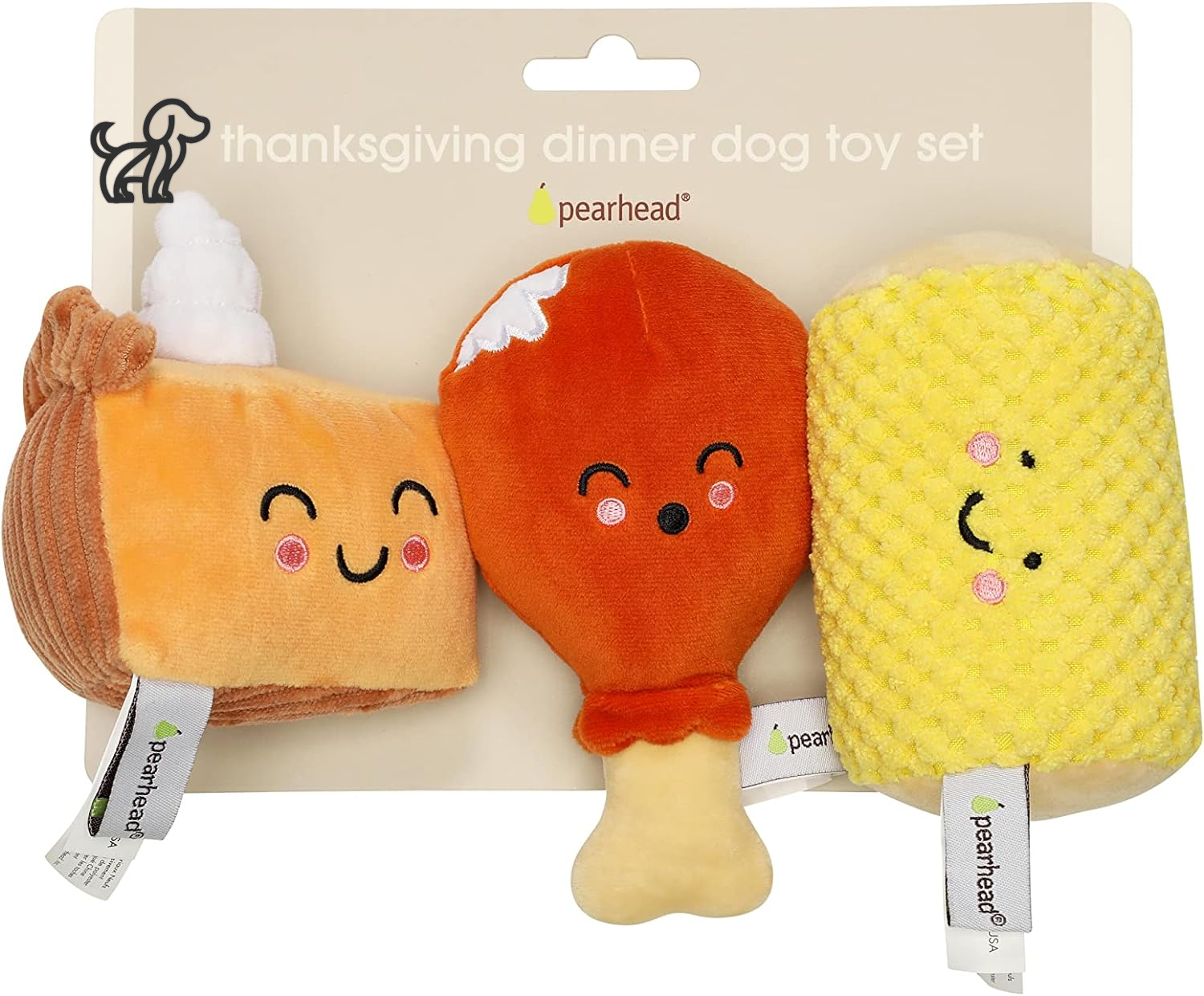 Thanksgiving Dinner Dog Toys Set of 3