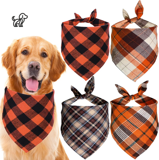 4 Pack Fall Dog Bandanas