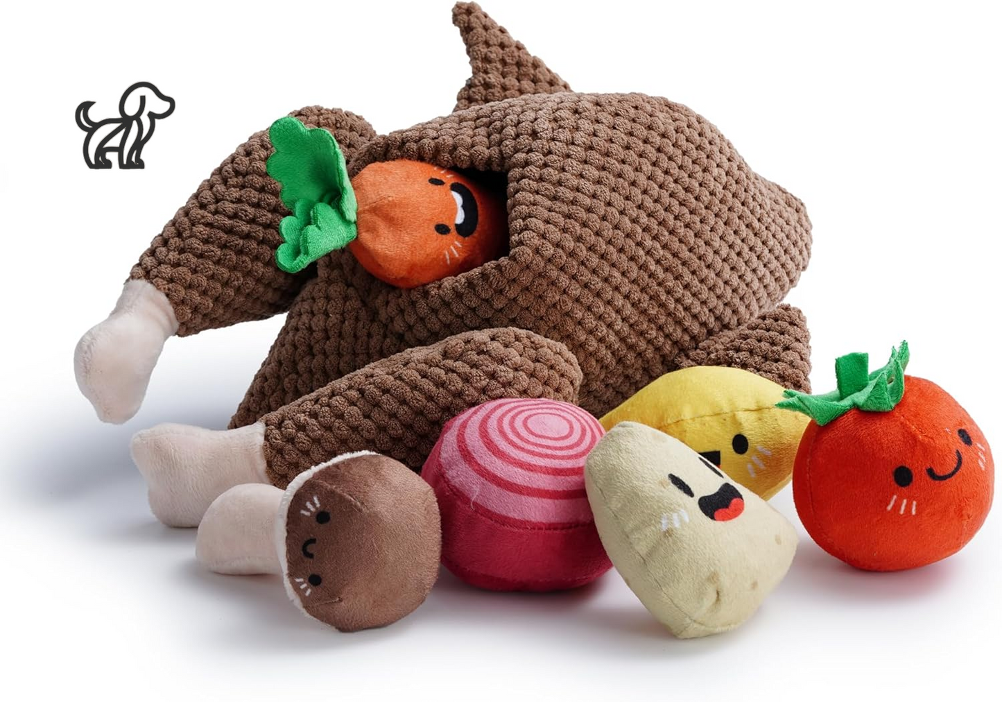 7 in 1 Thanksgiving Turkey Squeaky Dog Toys