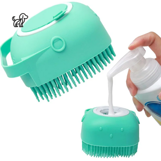 Pet Dog Shampoo Brush with Soap Dispenser