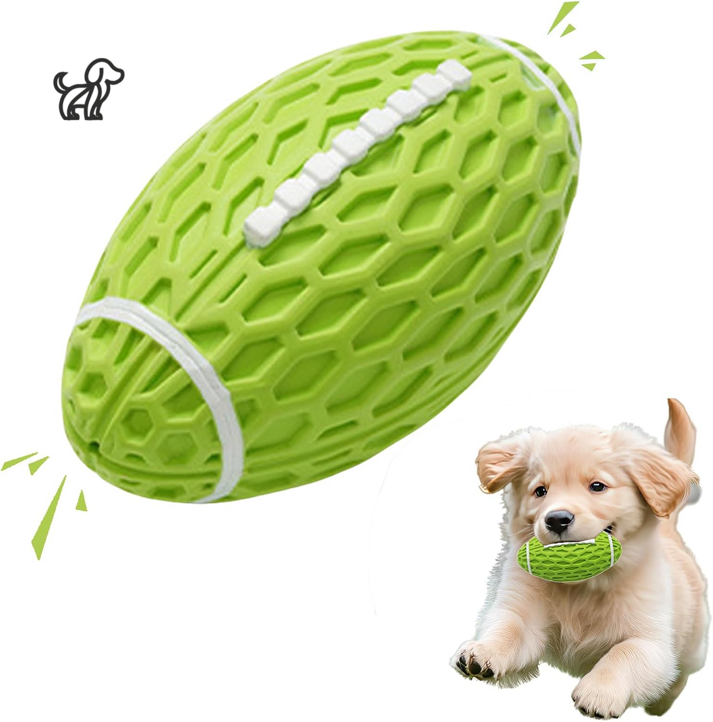 Squeaky Rubber Football Dog Toy