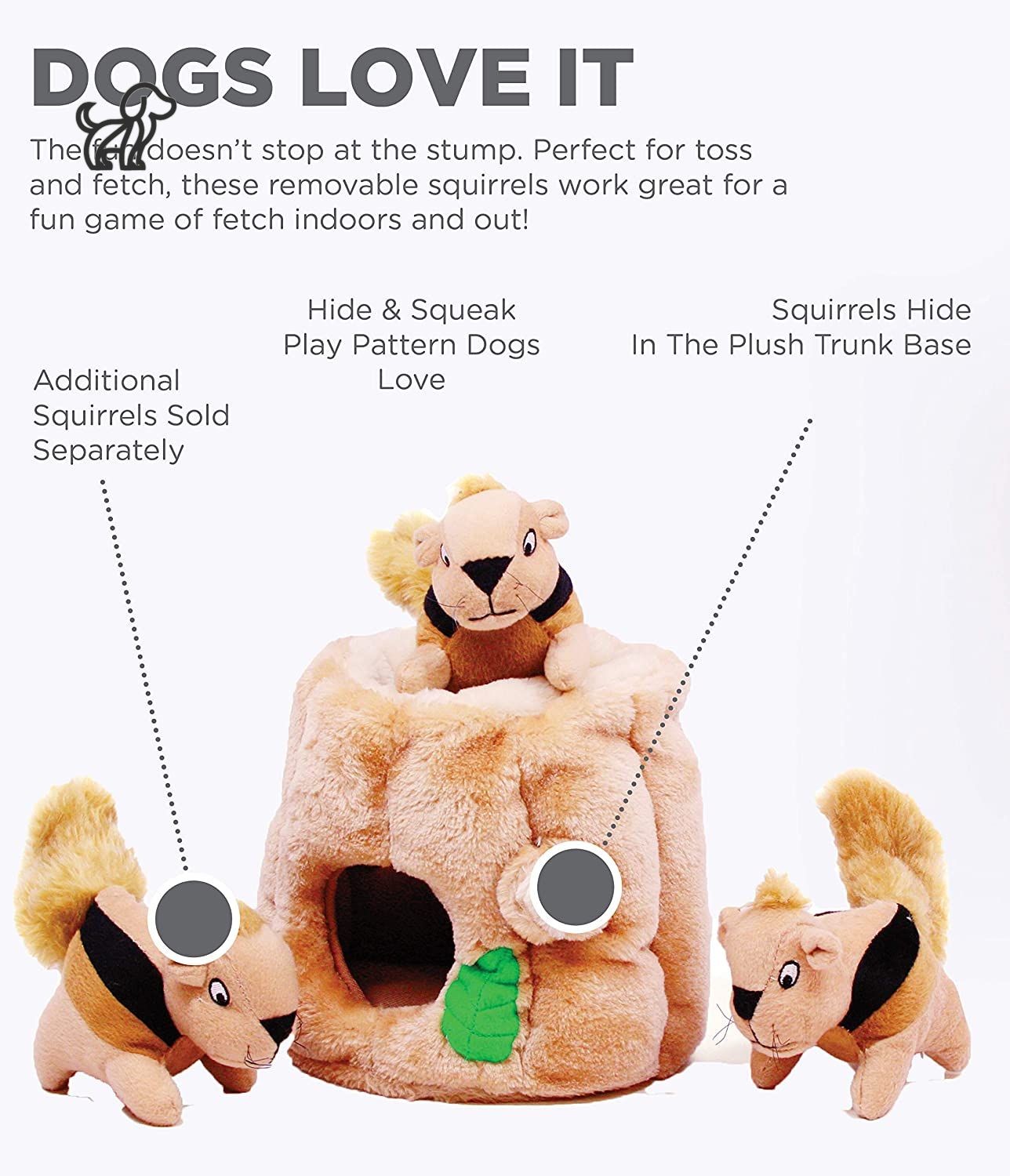 Hide a Squirrel Plush Dog Toy Puzzle