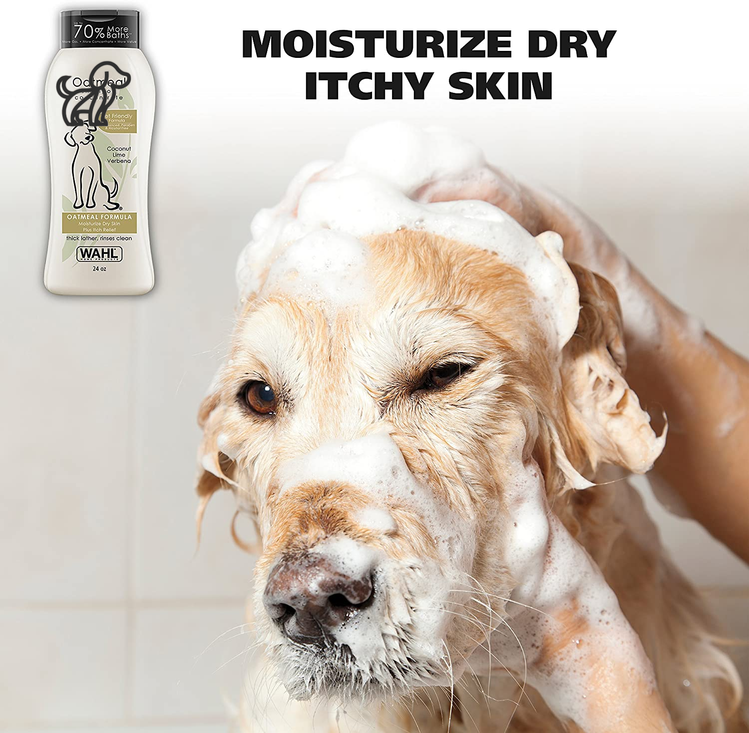 USA Dry Skin & Itch Relief Pet Shampoo for Dogs – Oatmeal Formula with Coconut Lime Verbena & Pet Friendly Formula