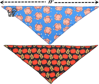 2 Pack Thanksgiving Bandanas for Dogs