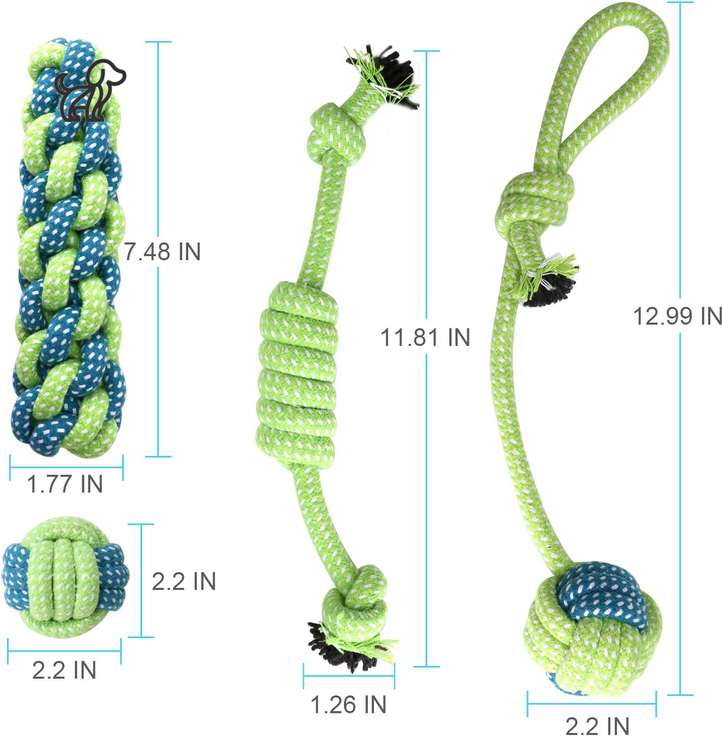 4PCS Dog Rope Toy