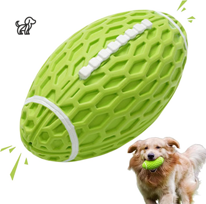 Squeaky Rubber Football Dog Toy