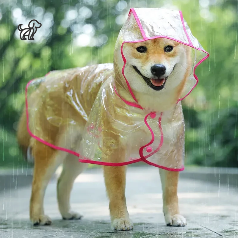 Transparent Rain Poncho for Dogs