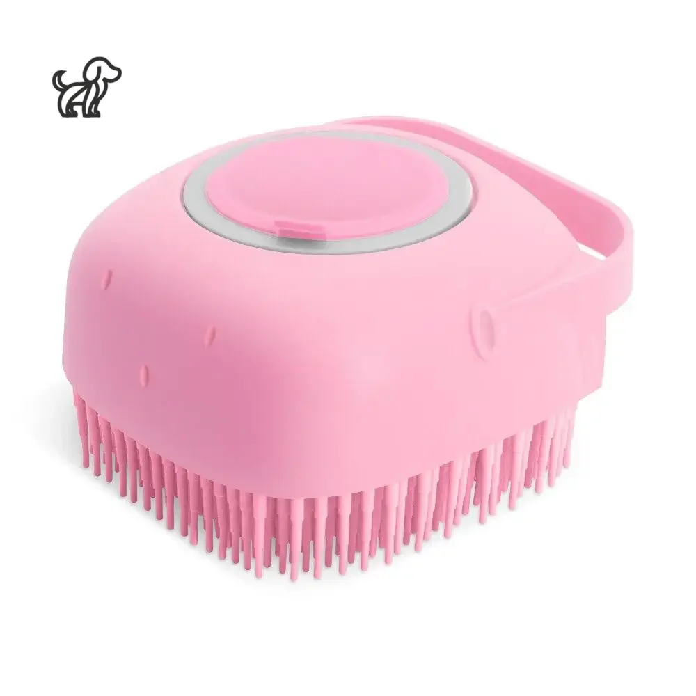 Pet Dog Shampoo Brush with Soap Dispenser