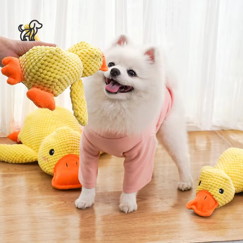 Plush Yellow Duck Dog Toy – Bite-Resistant & Interactive